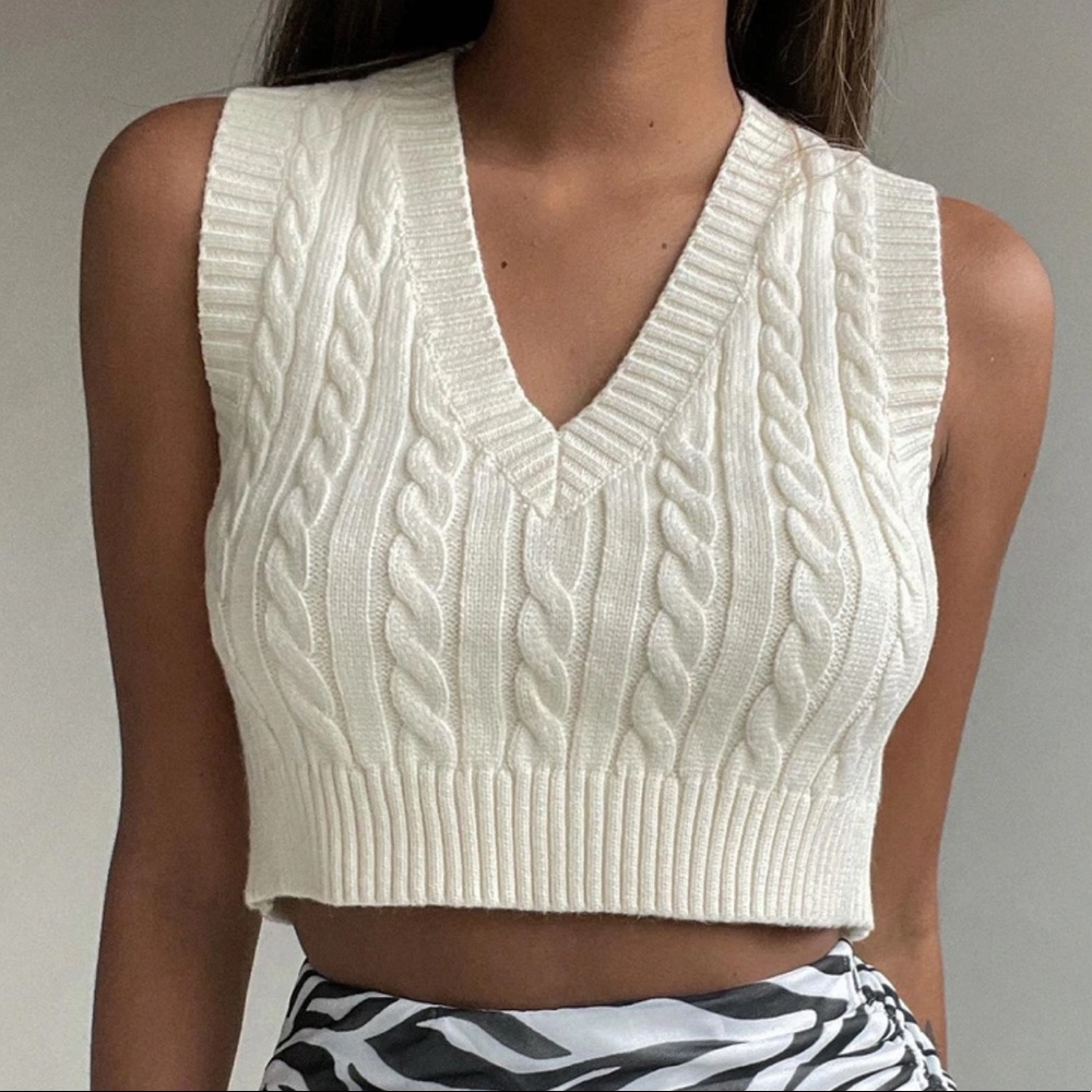 Princess Polly Cream Sweater Vest